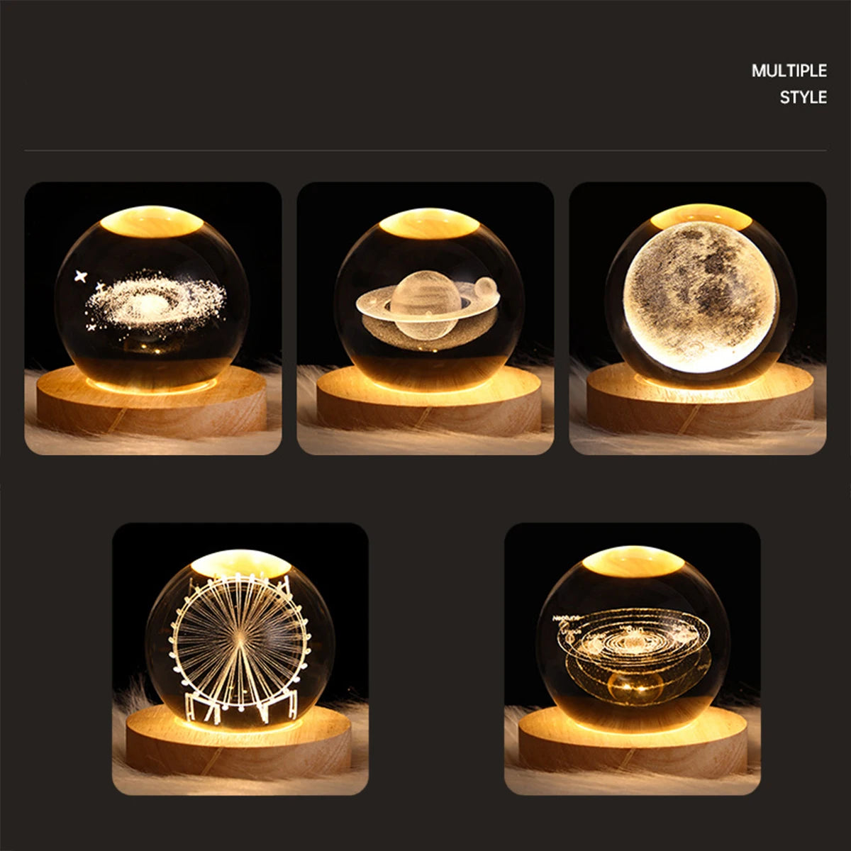 USB, LED Galaxy Crystal Ball Night Light - SandiTools