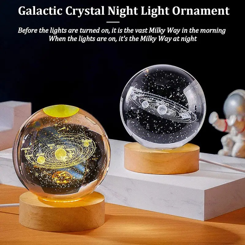 USB, LED Galaxy Crystal Ball Night Light - SandiTools