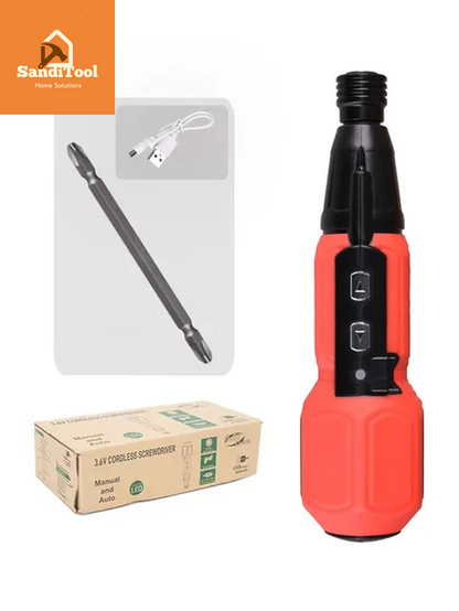 Maizhe Rechargeable Electric&Manual Duo Screwdriver 3.6V Cordless Mini Power Tool with LED Light for DIY Household