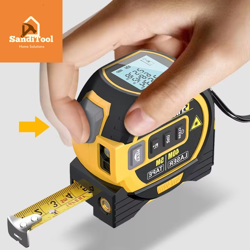 3 in 1 Laser Tape Measure Laser Distance Measuring Rangefinder Infrared High-Precision Digital Electronic Ruler Measuring Level