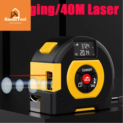 3 in 1 Laser Tape Measure Laser Distance Measuring Rangefinder Infrared High-Precision Digital Electronic Ruler Measuring Level