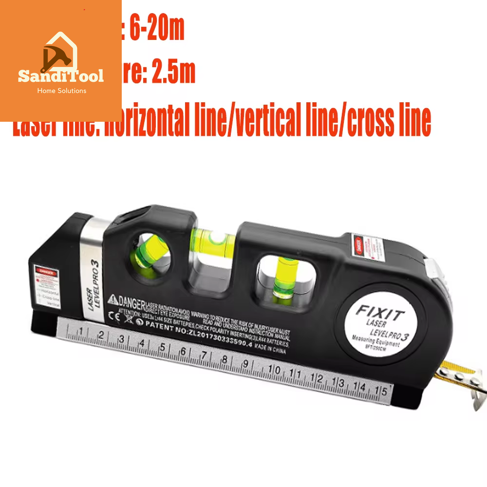 3 in 1 Laser Tape Measure Laser Distance Measuring Rangefinder Infrared High-Precision Digital Electronic Ruler Measuring Level