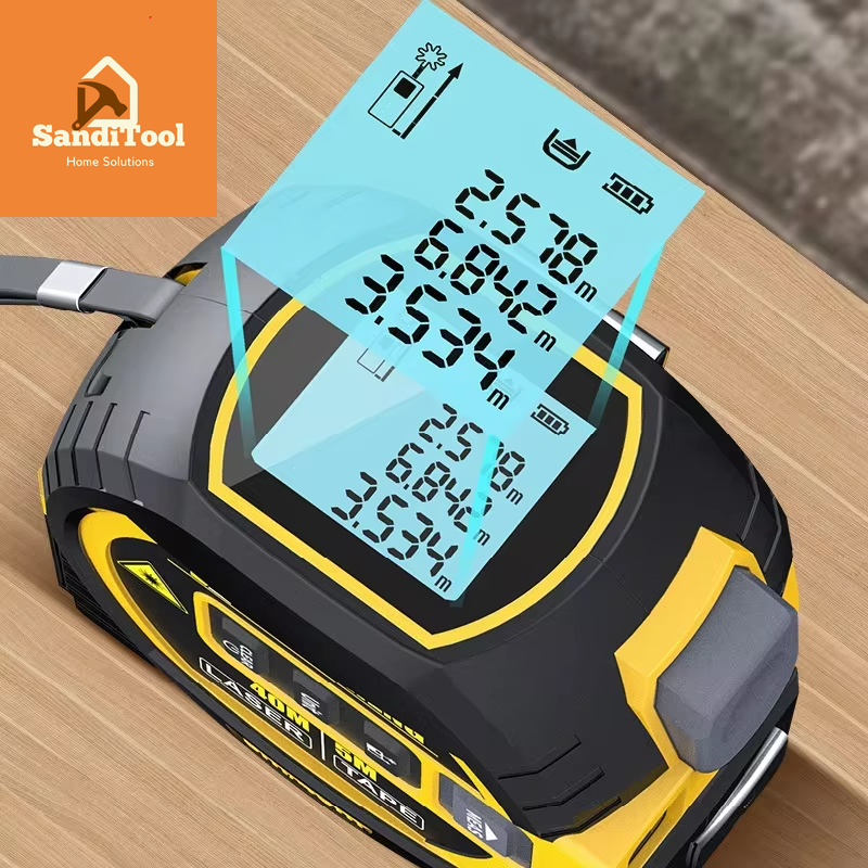 3 in 1 Laser Tape Measure Laser Distance Measuring Rangefinder Infrared High-Precision Digital Electronic Ruler Measuring Level