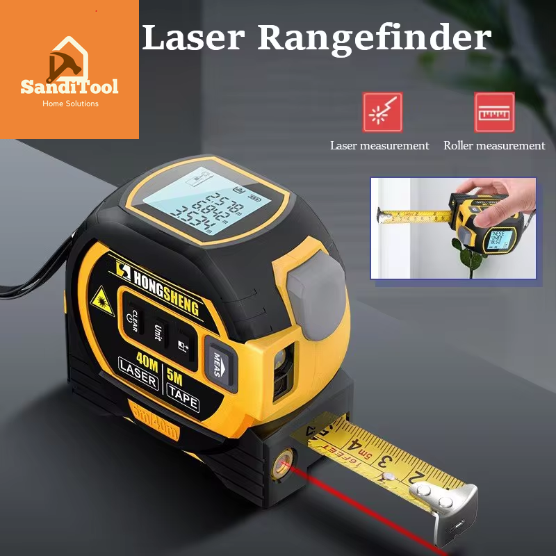 3 in 1 Laser Tape Measure Laser Distance Measuring Rangefinder Infrared High-Precision Digital Electronic Ruler Measuring Level