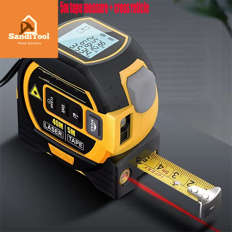 3 in 1 Laser Tape Measure Laser Distance Measuring Rangefinder Infrared High-Precision Digital Electronic Ruler Measuring Level